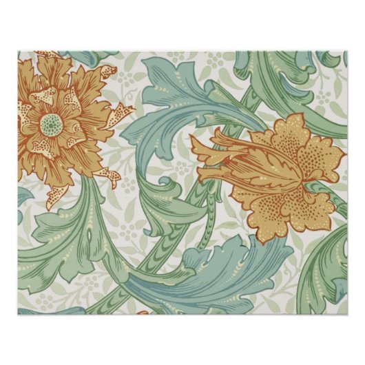 William Morris Single Stem Floral Pattern Poster (Voorkant)
