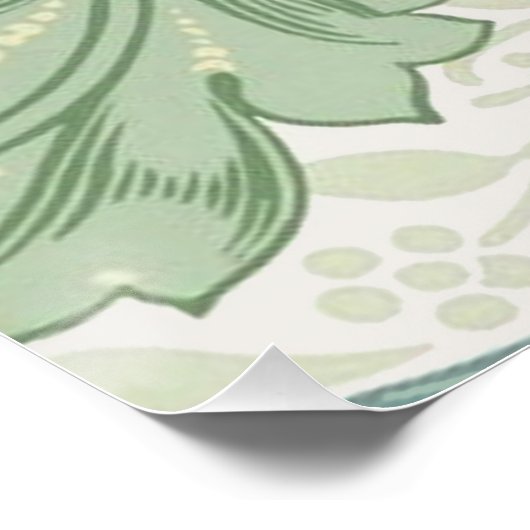 William Morris Single Stem Floral Pattern Poster (Hoek)
