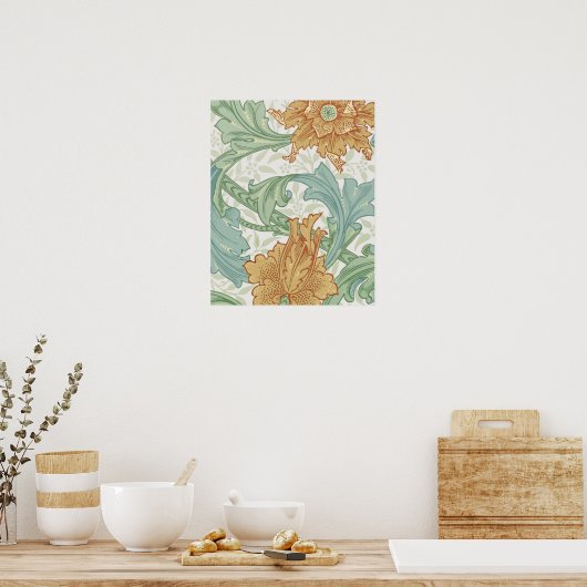 William Morris Single Stem Floral Pattern Poster (Keuken)
