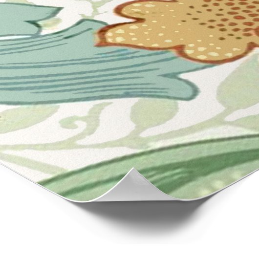 William Morris Single Stem Floral Pattern Poster (Hoek)