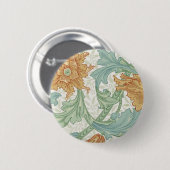 William Morris Single Stem Floral Pattern Ronde Button 5,7 Cm (Voorkant /achterkant)