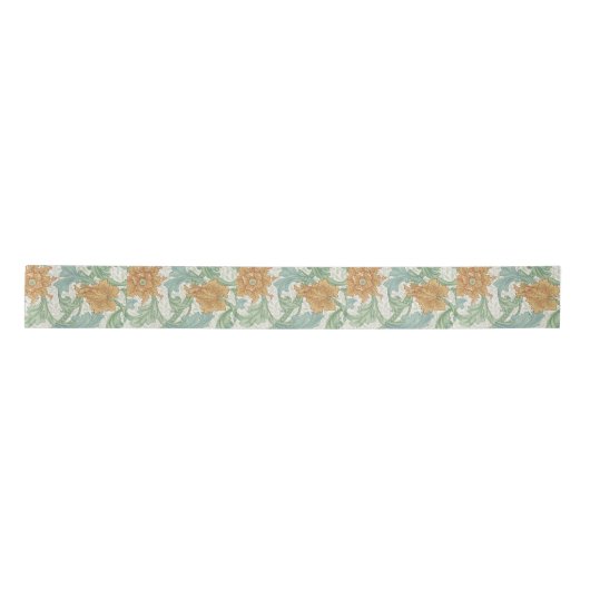 William Morris Single Stem Floral Pattern Satijnen Lint (Voorkant)
