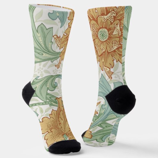 William Morris Single Stem Floral Pattern Sokken (Gebogen)