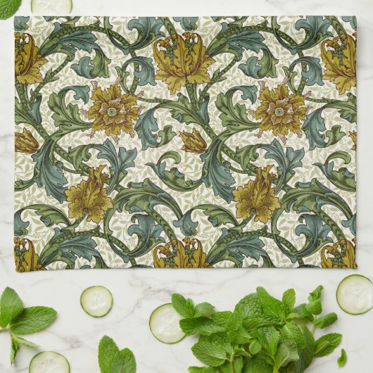 William Morris Single Stem Floral Pattern Theedoek (Gevouwen)