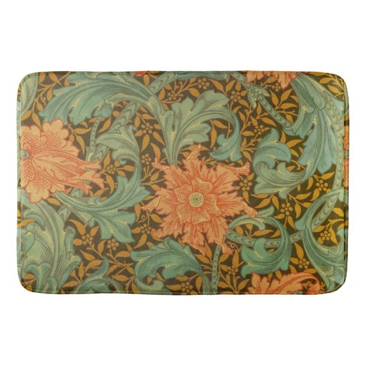 William Morris Single Stem Pattern Art Nouveau Badmat (Voorkant)