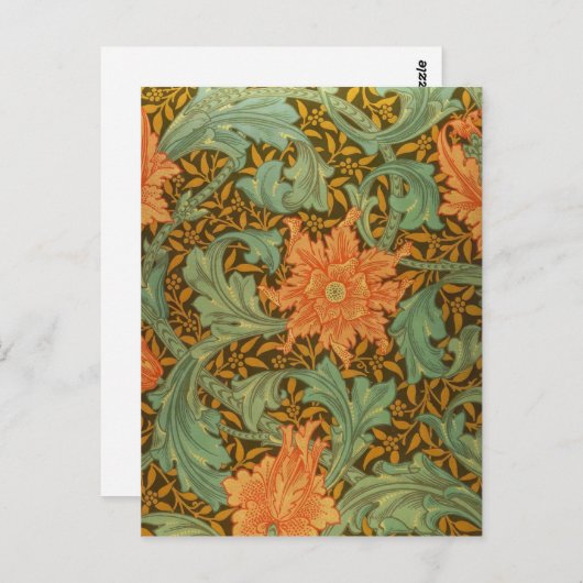 William Morris Single Stem Pattern Art Nouveau Briefkaart (Voorkant / Achterkant)