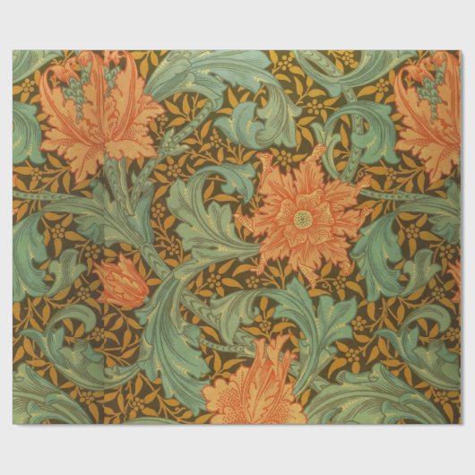 William Morris Single Stem Pattern Art Nouveau Cadeaupapier (Vlak)