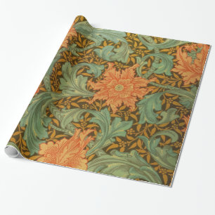 William Morris Single Stem Pattern Art Nouveau Cadeaupapier