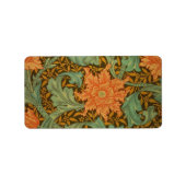 William Morris Single Stem Pattern Art Nouveau Etiket (Voorkant)