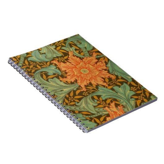 William Morris Single Stem Pattern Art Nouveau Notitieboek (Rechterzijde)