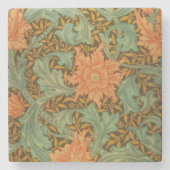William Morris Single Stem Pattern Art Nouveau Stenen Onderzetter (Voorkant)