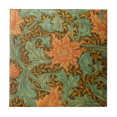 William Morris Single Stem Pattern Art Nouveau Tegeltje (Voorkant)