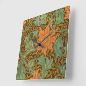 William Morris Single Stem Pattern Art Nouveau Vierkante Klok (Hoek)