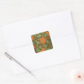 William Morris Single Stem Pattern Art Nouveau Vierkante Sticker (Envelop)