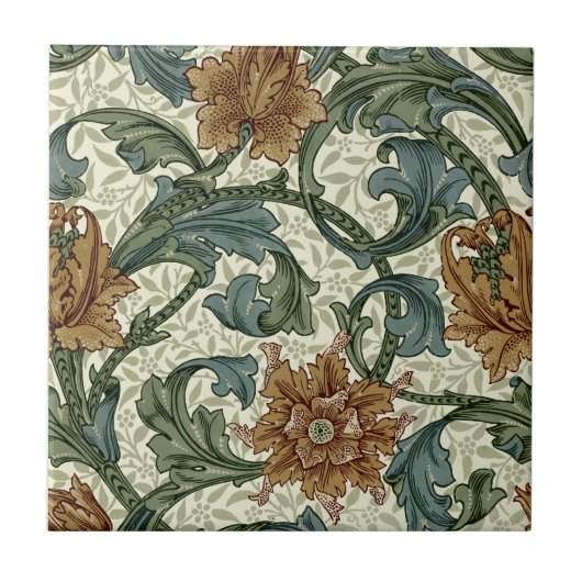 William Morris Single Stem Pattern Tegeltje (Voorkant)