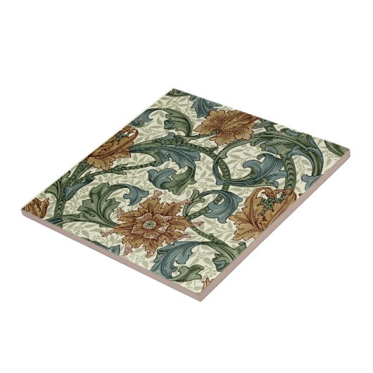 William Morris Single Stem Pattern Tegeltje (Zijkant)