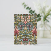 William Morris Slangenhoofd Bloempatroon Briefkaart (Staand voorkant)