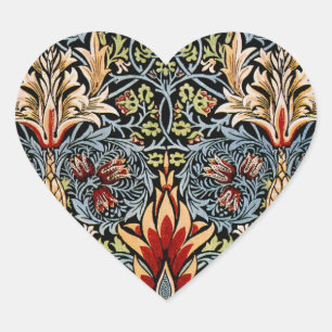 William Morris Slangenhoofd Bloempatroon Hart Sticker