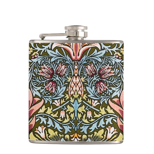 William Morris Slangenhoofd Bloempatroon Heupfles (Voorkant)