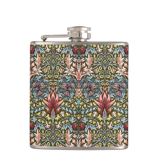 William Morris Slangenhoofd Bloempatroon Heupfles (Voorkant)