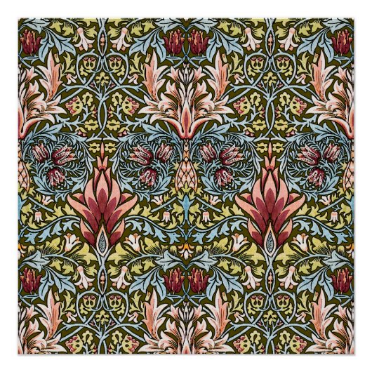 William Morris Slangenhoofd Bloempatroon Poster (Voorkant)