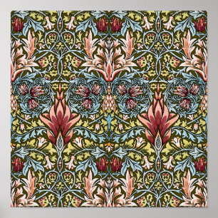 William Morris Slangenhoofd Bloempatroon Poster