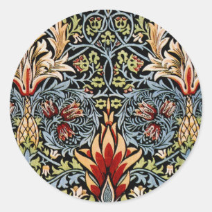 William Morris Slangenhoofd Bloempatroon Ronde Sticker