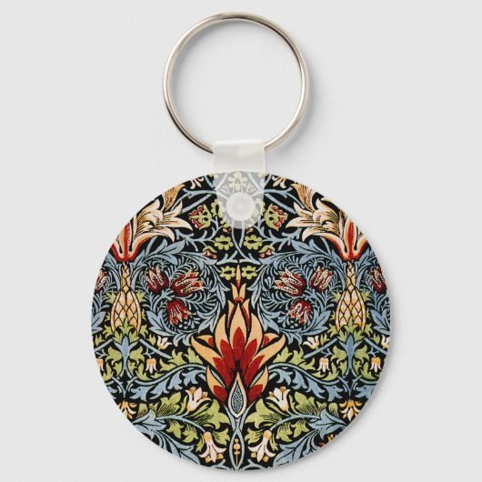 William Morris Slangenhoofd Bloempatroon Sleutelhanger (Voorkant)