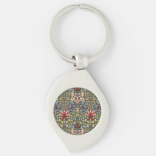 William Morris Slangenhoofd Bloempatroon Sleutelhanger (Voorkant)