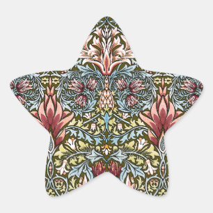 William Morris Slangenhoofd Bloempatroon Ster Sticker