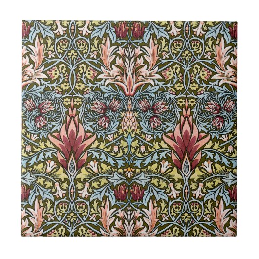 William Morris Slangenhoofd Bloempatroon Tegeltje (Voorkant)