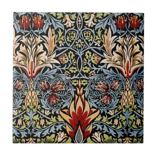 William Morris Slangenhoofd Bloempatroon Tegeltje (Voorkant)