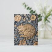 William Morris Sleeping Cat  Briefkaart (Staand voorkant)