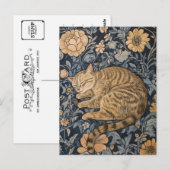 William Morris Sleeping Cat  Briefkaart (Voorkant / Achterkant)