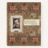 WILLIAM *MORRIS SNAKEHEAD FLORAL ROOD GOUD NOTITIEBOEK (Voorkant)