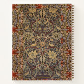 WILLIAM *MORRIS SNAKEHEAD FLORAL ROOD GOUD NOTITIEBOEK (Achterkant)