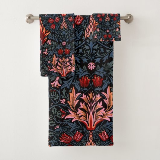 William Morris Snakeshead Dark Pattern Bad Handdoek (Insitu)