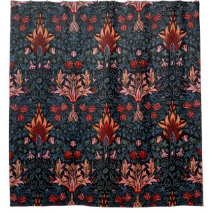William Morris Snakeshead Dark Pattern Douchegordijn