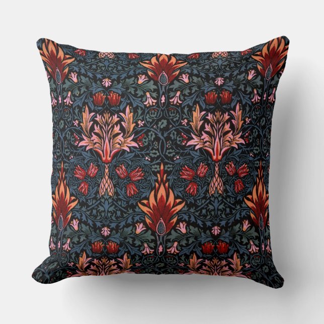 William Morris Snakeshead Dark Pattern Kussen (Voorkant)