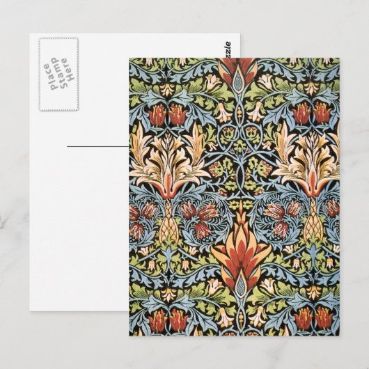 William Morris Snakeshead Design Briefkaart (Voorkant / Achterkant)