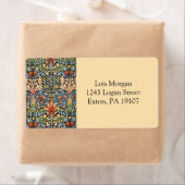 William Morris Snakeshead Design Etiket (Insitu)