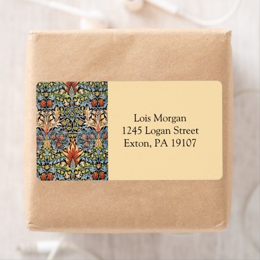 William Morris Snakeshead Design Etiket (Insitu)