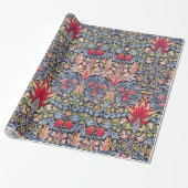 William Morris Snakeshead Floral Art Nouveau Cadeaupapier (Uitgerold)