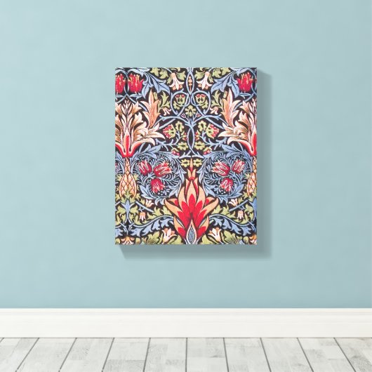 William Morris Snakeshead Floral Art Nouveau Canvas Afdruk (Insitu (Houten vloer))