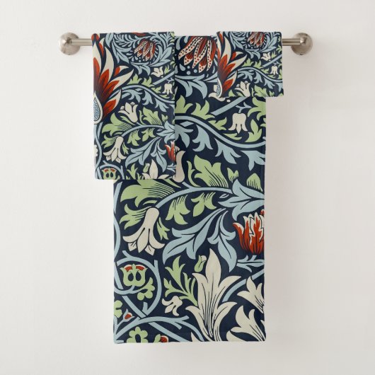 William Morris Snakeshead Floral Classic Botanical Bad Handdoek (Insitu)