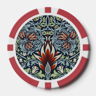 William Morris Snakeshead Floral Classic Botanical Poker Chips