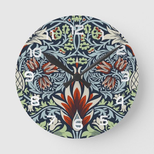 William Morris Snakeshead Floral Classic Botanical Ronde Klok (Voorkant)