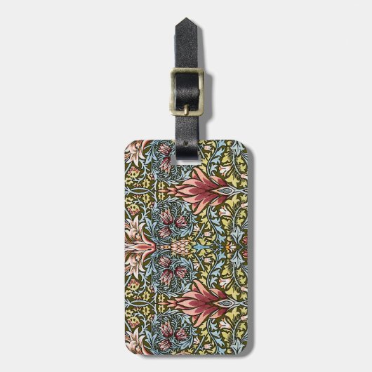 William Morris Snakeshead Floral Pattern Bagagelabel (Voorkant verticaal)