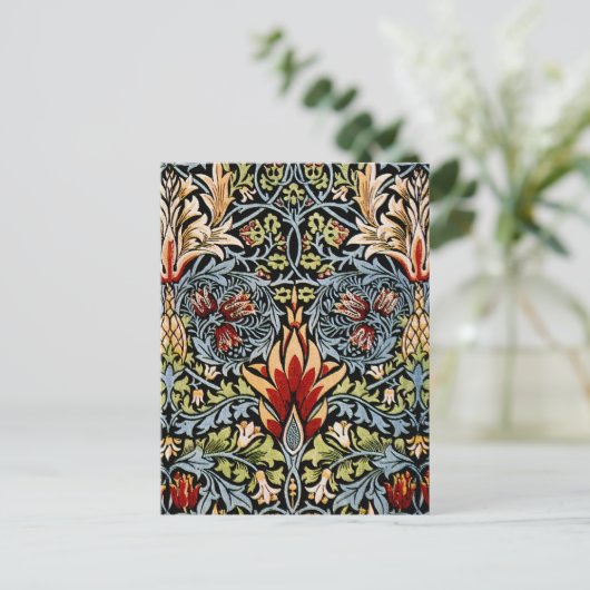 William Morris Snakeshead Floral Pattern Briefkaart (Staand voorkant)