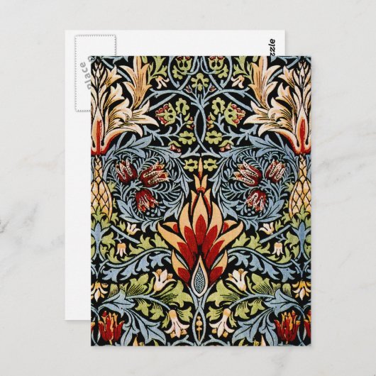 William Morris Snakeshead Floral Pattern Briefkaart (Voorkant / Achterkant)